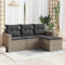 SECOLI Rattan Gartenlounge Set mit Stauraum Lounge möbel Outdoor Balkonlounge Set Rattan Gartenlounge Set Gartensofa Outdoor Loungemöbel Terrasse mit Kissen-Grau-4-tlg-2