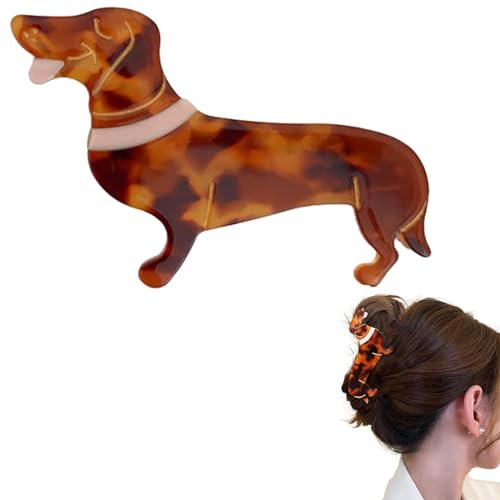 Akayoo Pinza para El Pelo De Perro Salchicha,Cute Dachshund Claw Clips, Cellulose Acetate Hair Clips,Small Hair Clips Dog Hair Barrettes Hair Accessories for Women Girls