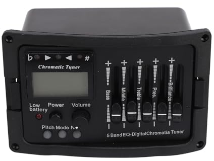 5 Preamplificador de Guitarra Acstica, Amplificador de Preamplificador, Sintonizador Ecualizador, Pastilla Piezoelctrica para Guitarra Clsica Acstica Elctrica