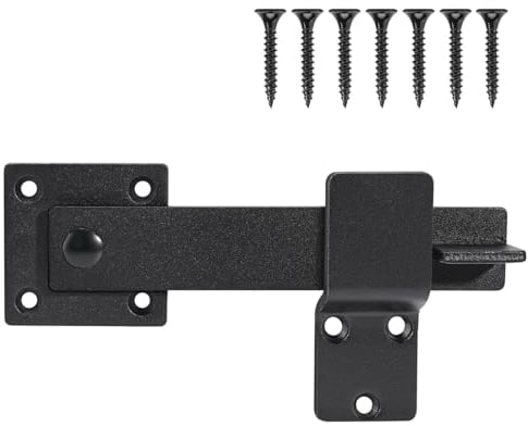 Türriegel 5.5” Riegelschloss Klein Schiebetür Schloss Türschloss Flip Latch Lock mit Fester Schraube für Scheunentor Zaun Kabine Holzschrank Eisen Matt Schwarz