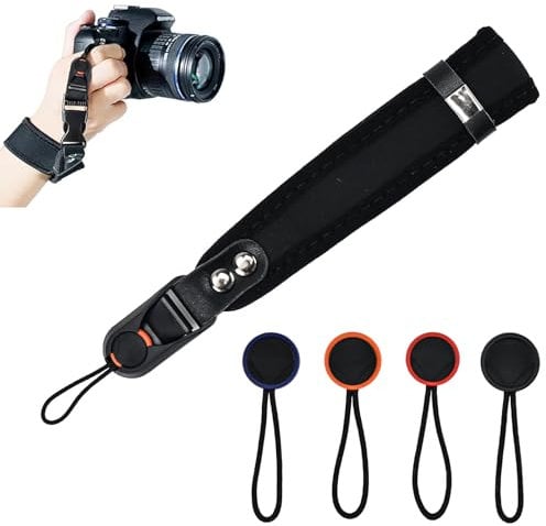YAANBUNB Camera Wrist Strap With Quick Release - Hand Strap Cuff Lanyard for Digital, Mirrorless Cameras and Camcorders, Black