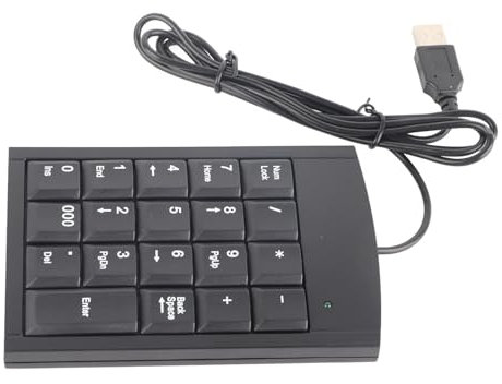 Yctze Teclado Numérico Lateral Inalámbrico Portátil a Prueba de Agua, Accesorio de Teclado Numérico Mini USB para Computadora Portátil, Teclado Numérico Mecánico Externo para Mac