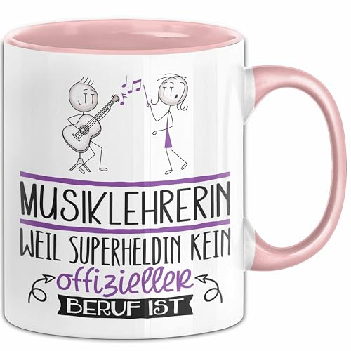 Musiklehrerin Geschenk Tasse Lustiger Spruch Musiklehrerin Weil Superheldin Kein Offizieller Beruf Ist Geschenkidee (Rosa)