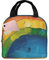 Pequeña lonchera con estampado de arco iris, reutilizable, para oficina, trabajo, picnic, trabajo, portátil