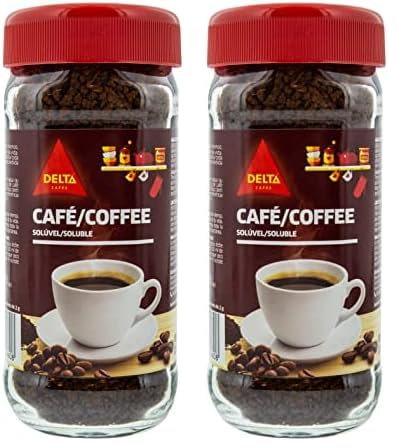 Delta Cafés Soluble Frasco - Café con Cafeína - Tueste Natural - Gran Aroma - Sabor Intenso - 200 g (Paquete de 2)