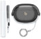 Case Cover for Beats Studio Buds + True Wireless Noise Cancelling Earbuds,Clear Soft TPU Protective Cover with Keychain and Cleaner Kit for Women Men Shockproof Skin,Transparent Black.
