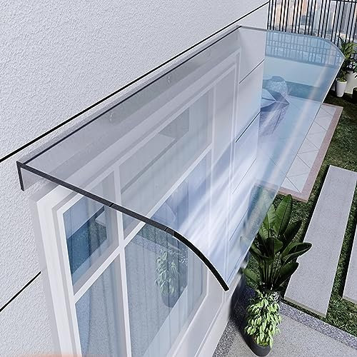Tenda a baldacchino per porta d'ingresso, trasparente, in policarbonato, silenziosa, per la pioggia, per balcone, tenda da sole, ingresso (40 x 100 cm)