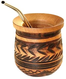 Tazza Opaca Argentina Tradizionale, Zucca di Yerba Mate con Lampadina, Realizzato in Legno Intagliato a Mano, Regalo per Argentino, Gourd Cup, Matero Artigianale