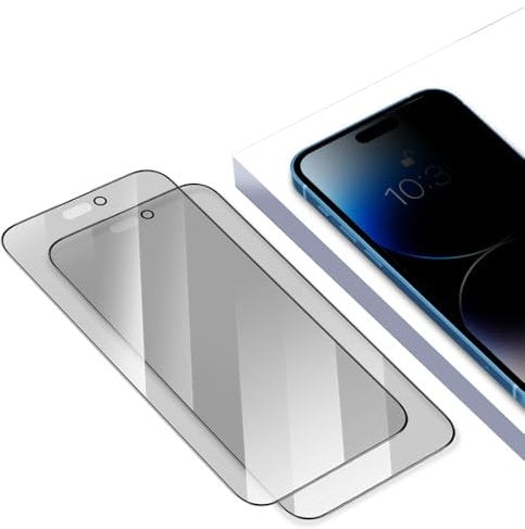 PERFECTSIGHT 2 Pack Privacy Screen Protector Compatible with iPhone 14 Pro Max 6.7 Inch, HD Clear Bubble Free Anti-Scratch Case Friendly Anti Blue Light Anti Spy 5X Strogner Tempered Glass