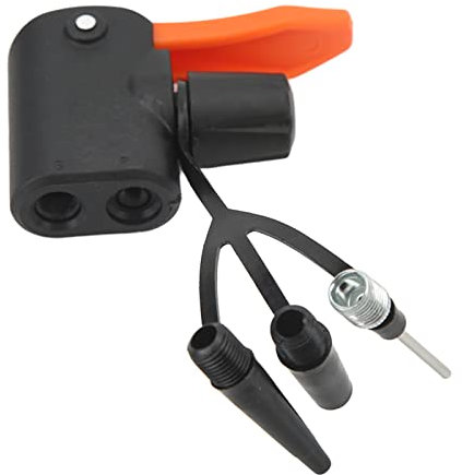 Track Pump Valve, Dual Head Cycling Pump Head Replacement Bike Tire Inflation Nozzle Adapter Bicycle Tyre Air Pump Nozzle for Mountain & Road Bikes