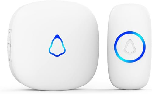 Sonnette sans Fil Exterieur Etanche - Carillon Électronique Étanche avec Piles, Portée de 400m, 52 Mélodies et 5 Niveaux de Volume - Idéale pour Maison, Bureau, Hôtel, etc.