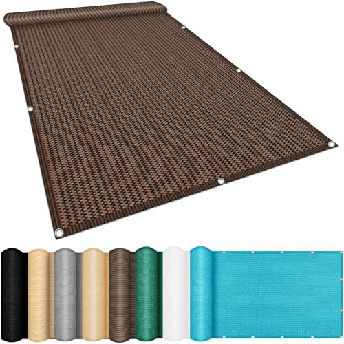 Tenda da sole grande rettangolare per giardino, cortile, piscina, balcone, 3,5 x 8,5 m, 95% poliestere, tessuto traspirante, marrone