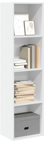WRJENFSC Libreria Bianca 40x30x152 cm in Legno Multistrato Libreria Colonna Libreria Da Parete Libreria Verticale Libreria Angolare Da Terra per Ufficio Ingresso Soggiorno Camera Da Letto