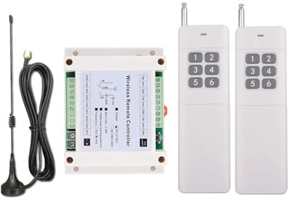 Interruptor De Control Remoto Inalámbrico De 3000 M CC, 12 V, 24 V, 36 V, 6 Canales, Módulo Receptor De Radio, Relé De 10 A, Grado Industrial(White set 2)