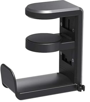 Koolenry 360 Degree Swivel Rotating Headphone Stand Adjustable Clamp-on PC Gaming Headset Holder A