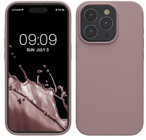 kwmobile Case for iPhone 15 Pro Case - Soft TPU Silicone Cover - Nude Lilac