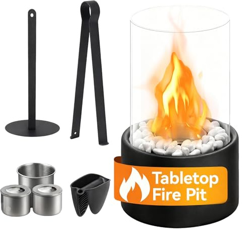 Ethanol Tischkamin 6-teiliges Set Ethanol Feuer Indoor Tornado Tischlampe Dekoratives Tragbarer Kamin Für Die Verwendung Auf Schreibtisch Nachttisch Tisch Balkon In Der Wohnung Im Wohnzimmer