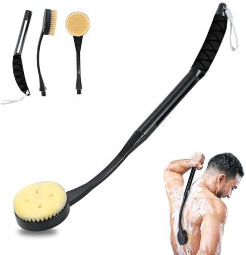 Rückenschrubber für die Dusche, 52,1 cm, langer Griff für die Dusche für Tiefenreinigung, Rückenbürste für Männer und Frauen