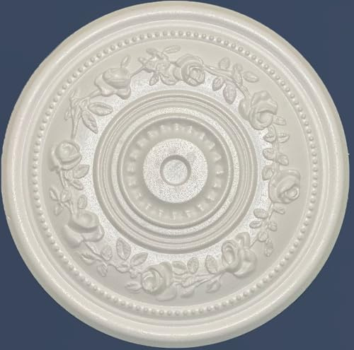 WOLDECOR Elegant Polystyrene Ceiling Rose, Decorative Ceiling Medallion Moulding, Lightweight Coving for Ceilings, Easy to Install Ceiling Decoration for Home & Living Room (Rose-39.6cm)