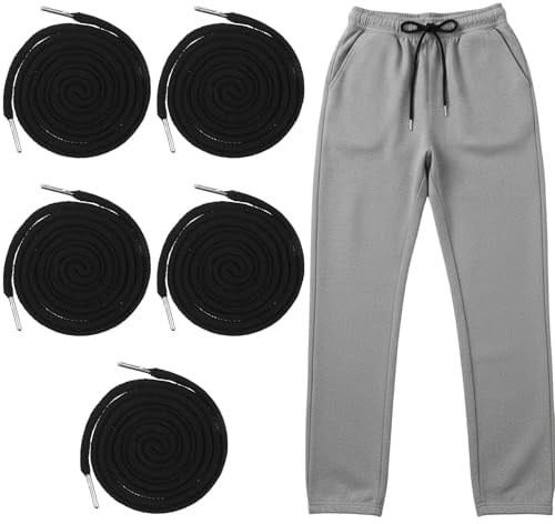 5PCS Drawstring Cord Replacement for Pants Hoodie String Replacement 53 Inches Black Drawstring Cord Hoodie String for Sweatpants Shorts Pants Hoodies Sweatshirt Jackets Coats Bag