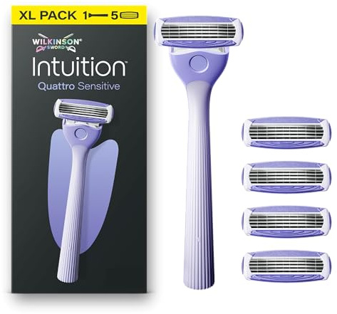 Wilkinson Sword Intuition Quattro Sensitive Rasierer + 5 Ersatzklingen