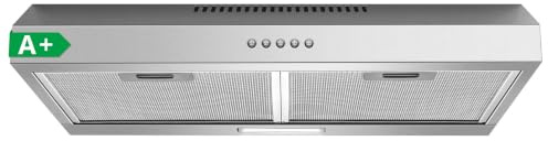TopStrong Campana Extractora 60 cm Integrable, 250 m³/h Extractor de Cocina Slim, 3 Velocidades, Clase A+, LED, Acero Inoxidable 430, Recirculación y Extracción