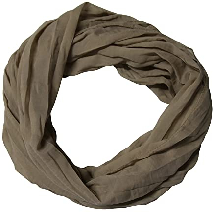 ACC Damen Seide Loop Schal leicht unifarben (olive)