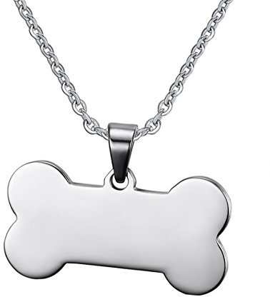 PAURO Herren 316L Edelstahl Free Gravur Dog Tag Anhänger Halskette Mit 24 Zoll Kette