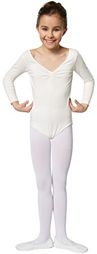 dressforfun Kinder Langarm-Body mit leichtem V-Ausschnitt, perfekte Passform, leicht tailliert, formbeständig, ideal zu kombinieren (104, Weiß)
