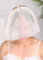 Denifery Elfenbein Hochzeit Schleier mit Kamm Bandeau Brautschleier Perlen und Strass Vogelkäfig Schleier Hochzeit Haarschmuck, Elfenbein und Rosenrot, Large
