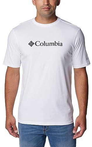 Columbia CSC Basic Logo Short Sleeve, Camiseta De Manga Corta para Hombre, White, Talla M
