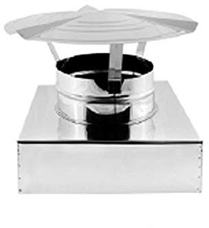 Cappello cinese con base quadrata in acciaio inox per canna fumaria (DN 300 sezione 400x400)