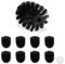 Relaxdays, schwarz Ersatzbürstenkopf für Klobürste, 9er Set, Ersatz WC Bürstenkopf, Kunststoff, 12 mm Gewinde, D: 8 cm, 9 Stück