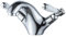 Dual Lever Basin Mixer taps,Luckyhome Bathroom Sink Mixer taps Chrome hot and Cold Faucet Solid Brass Valve Body