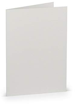 PAPERADO 75 Faltkarten DIN B6 Eisgrau gerippt Hell-Grau - Doppelkarten vorgefaltet blanko 220 g/m² - 12 x 16,9 cm - Klappkarten Basteln Einladungskarten Hochzeit Kommunion