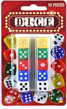 HENBRANDT Sechsseitiges Würfelset Farbiges Würfelspiel (D6) 10er-Pack