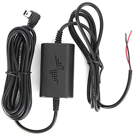 Aramox Linea di Protezione a Bassa Tensione, Dash Cam Hardwire Kit 12V/24V a 5V 2.5A Mini USB Step Down Line Ad Angolo Sinistro per il Monitoraggio del Parcheggio