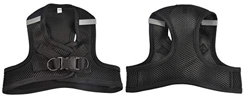 Mesh Hundegeschirr S M L XL Brustgeschirr Sicherheitsgeschirr Hund Soft Geschirr schwarz (XL)