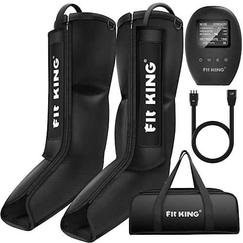 FIT KING Bottes Pressothérapie Appareil de Massage pour Pieds Efficaces pour Soulager les Jambes Lourdes et Activer la Circulation Sanguine 3 Modes de Compression