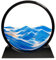 Image de Sable Dynamique - Peinture de Sable Qui Coule 3D, Sablier en Verre Rond Cadre Sable Mouvant, Image d'art de Sable en Mouvement pour la Décoration de Bureau Maison(Bleu, 12 Pouces)