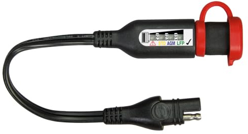 Optimate Monitor O-125v2, Batteriestatus/Ladesystem LED-Monitor für 12 V Blei-Säure & 12,8 V LFP Lithium, mit SAE-Anschluss