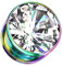 Piercingfaktor Ohr Plug Edelstahl Flesh Tunnel Piercing Ohrpiercing Schraub Schraubverschluß mit großen klaren Kristall Stein 5mm Rainbow Clear