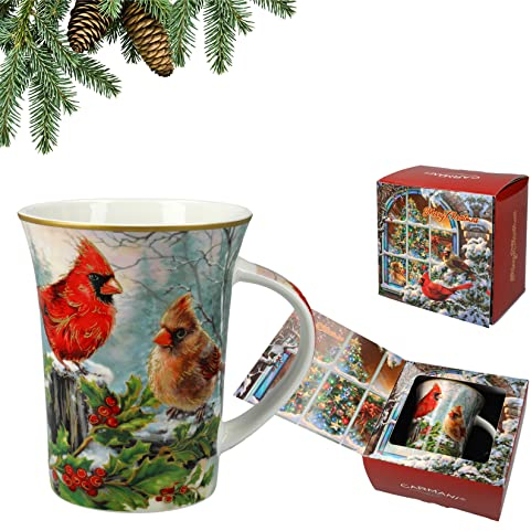 Carmani - Tasse de Noël, tasse festive pour thé, café, chocolat chaud décorée avec thème de Noël, 350 ml