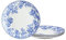 fanquare 20cm Fleurs Bone China Assiette à Dessert, Bleu et Blanc Assiette à Salade en Porcelaine pour Pâtes, Set d'assiettes Vintage de 4
