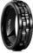 King Will Mens Boys Black Gear Spinner Rings Stainless Steel Fidgets Two Black Gear Fidget Ring Anxiety Ring For Men Women Toy Stress Free Cool Wedding Band 12