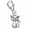 Goldene Hufeisen Katze Charm 925 Sterling Silber Karabiner Kater Anhänger