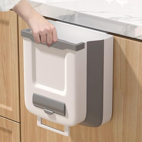 JUVEL Cubo de basura de cocina plegable, 10 l, cubo de basura plegable, cubo de basura para baño, para puertas de armario, camping, oficina y dormitorio