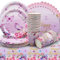 Set di Stoviglie per Festa a Forma di Farfalla - Decorazione per Compleanni, Ragazze, Bambini - Piatti di Carta, Tovaglioli, Tovaglia per 20 Ospiti
