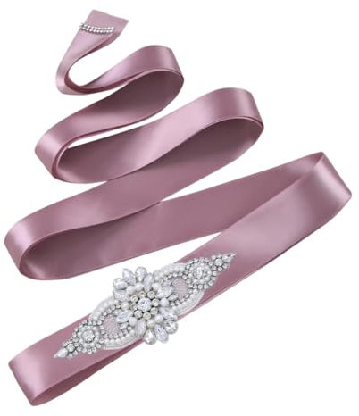 DBFBDTU Cinturón de diamantes de imitación para mujer, para boda, vestido de boda, cinturón de fiesta, Violeta envejecida, talla única