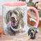 Taza personalizada con foto de mascotas con estilo acuarela- El regalo más original, una taza personalizada con el retrato de tu mascota y su nombre.